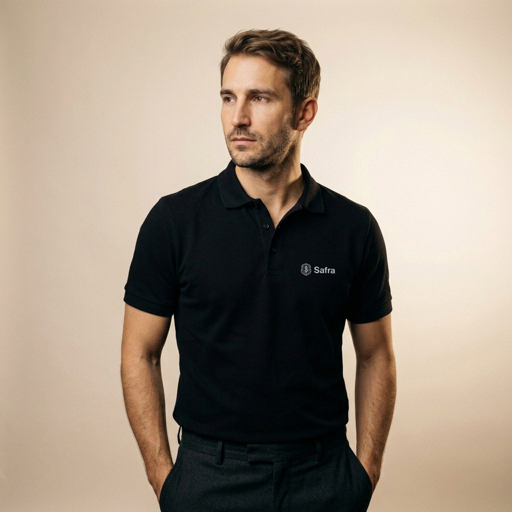 Polo Basic Masculina Preta