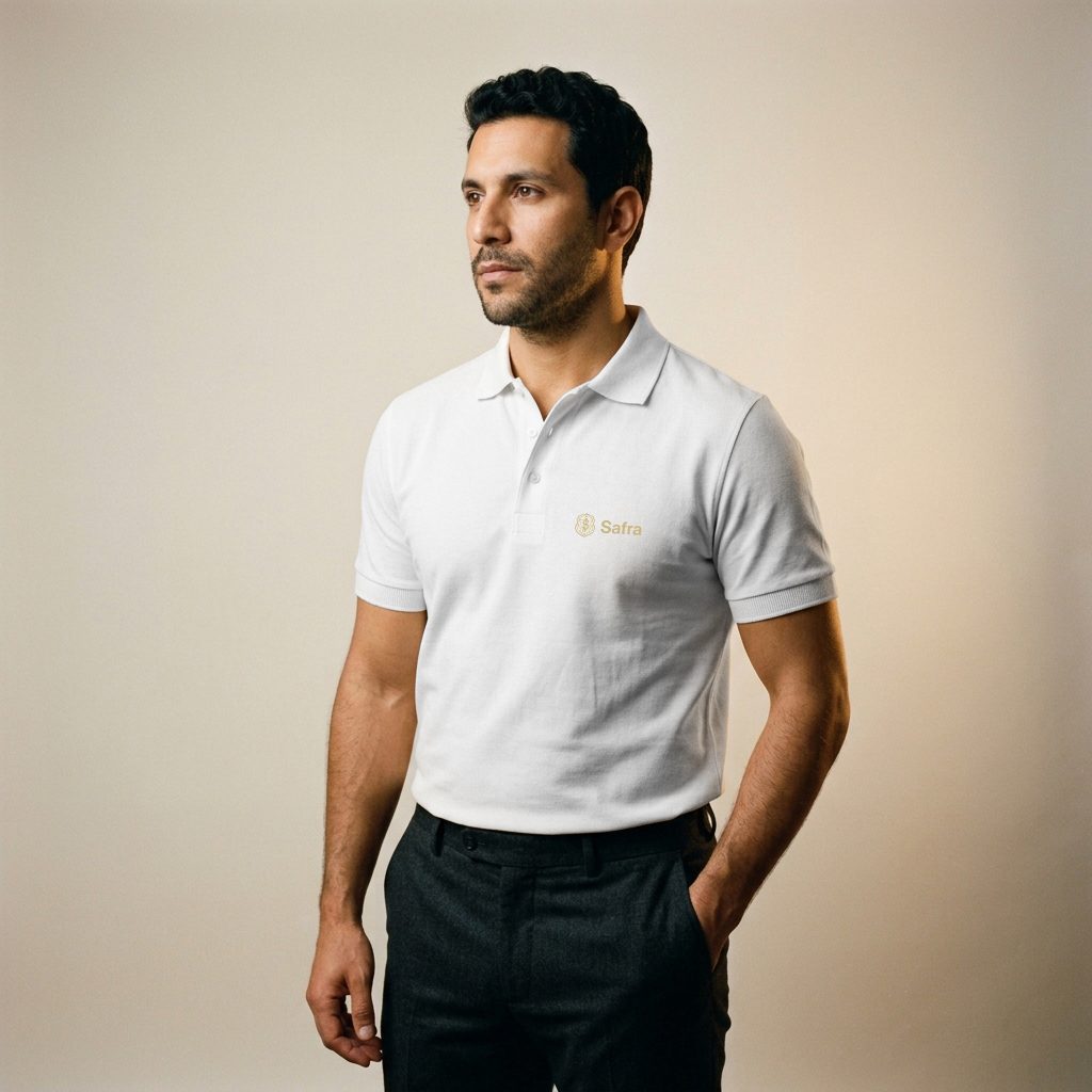 Polo Pima Masculina Branca