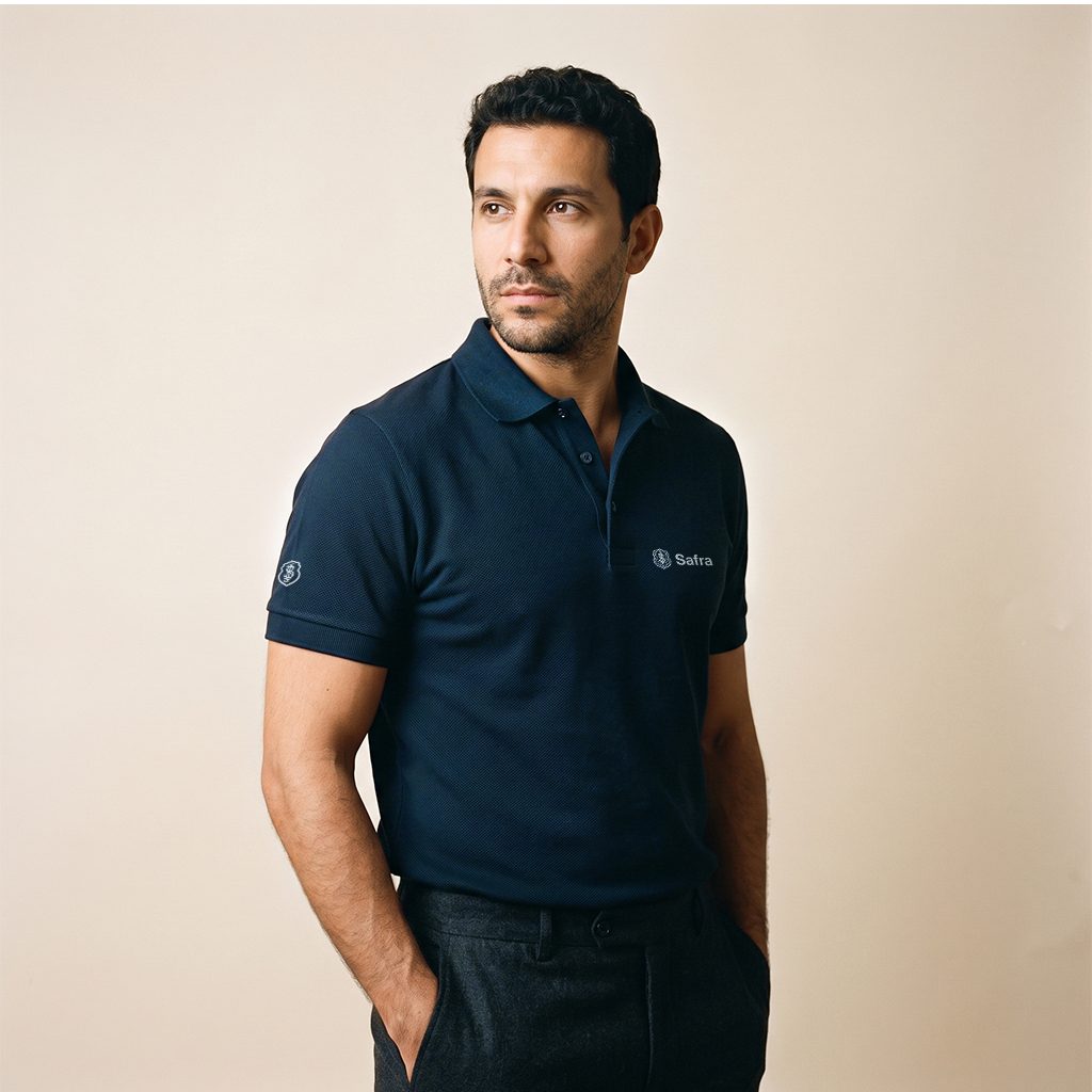 Polo Pima Masculina Azul Marinho