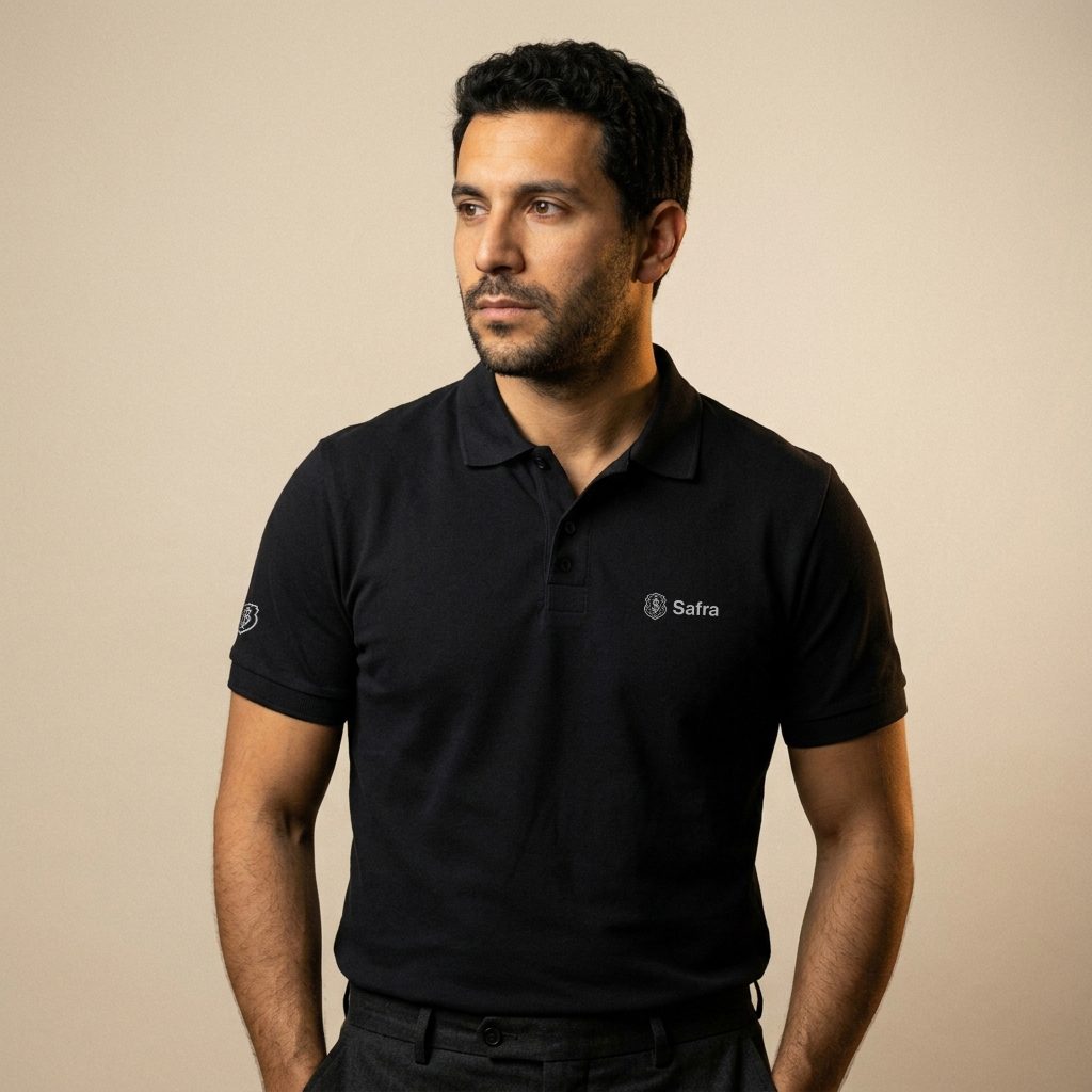 Polo Pima Masculina Preta