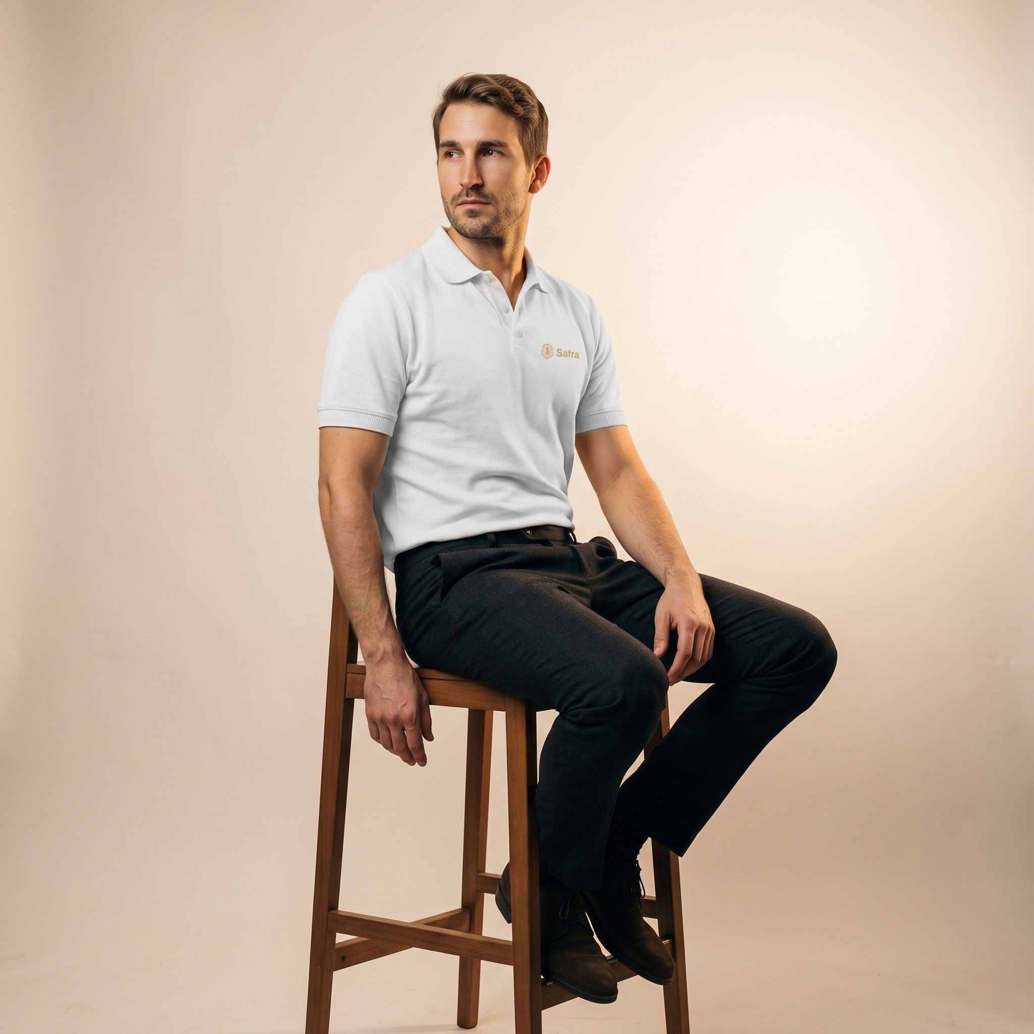 Polo Basic Masculina Branca