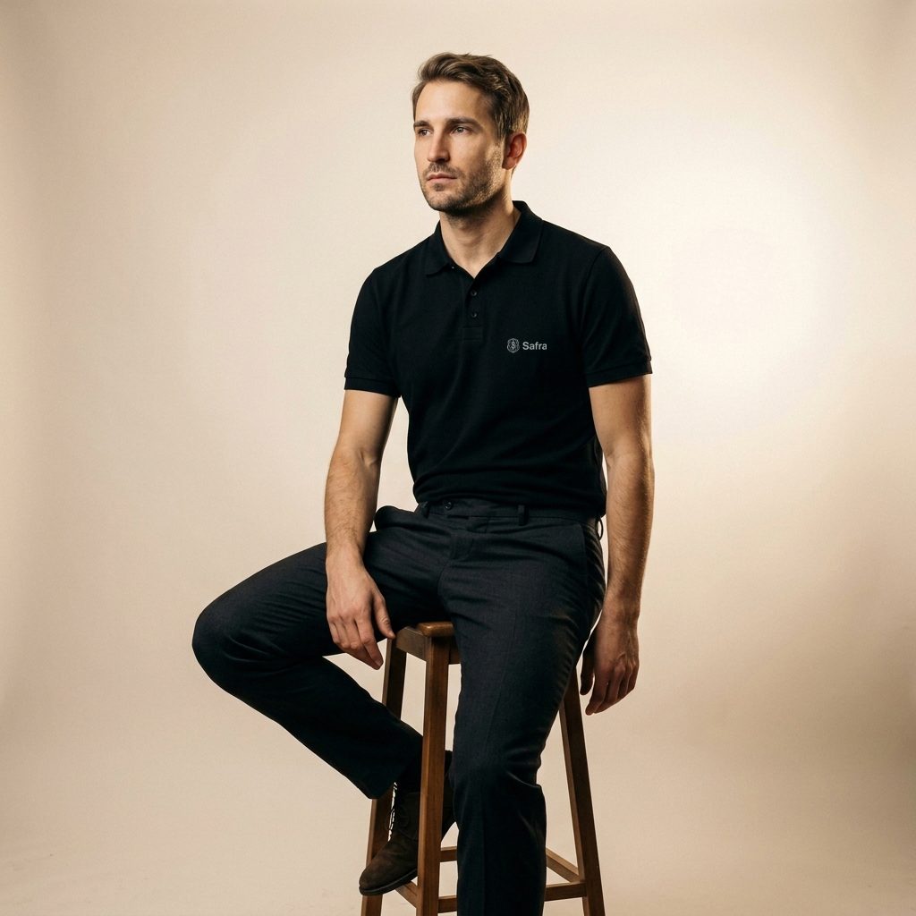 Polo Basic Masculina Preta