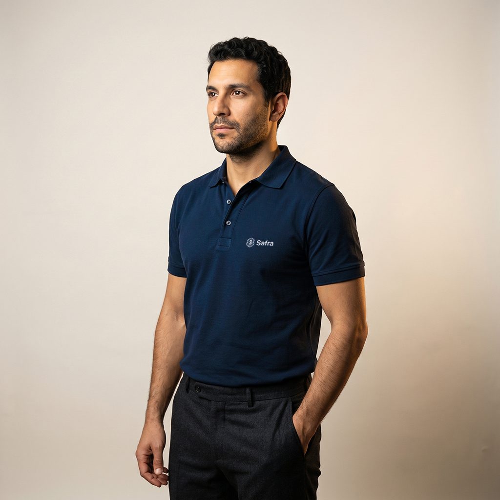 Polo Pima Masculina Azul Marinho