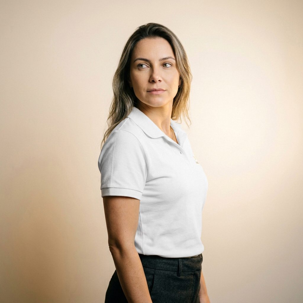 Polo Basic Feminina Branca